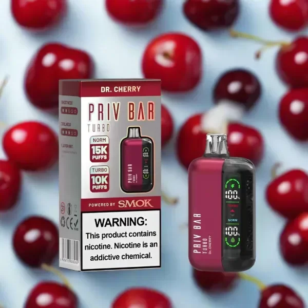 Producto - (POD DESCARTABLE) SMOK PRIV BAR TURBO 15K - DR CHERRY