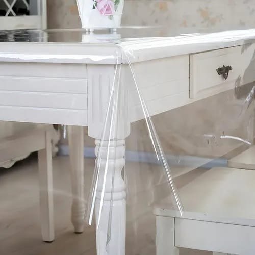 Producto - Mantel Protector Cristal Pvc Transparente 140 x 250 cm