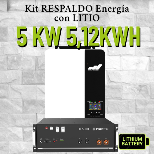Producto - Kit Respaldo Energía con Litio 5kW 48V - 5,12kWh. Monofásico