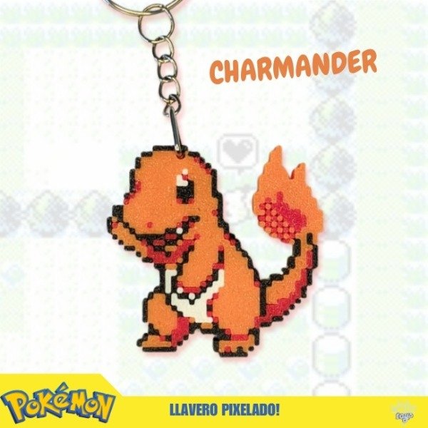 Producto - CHARMANDER - LLAVERO PIXELADO