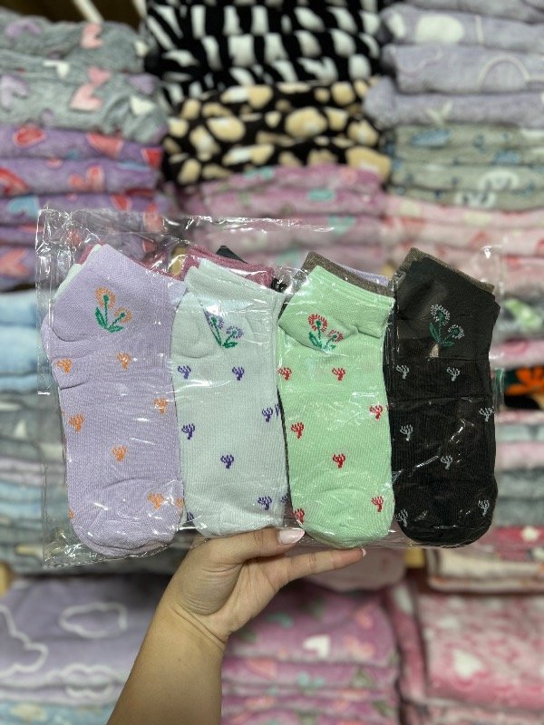 Producto - Soquetes estampados X12 flores