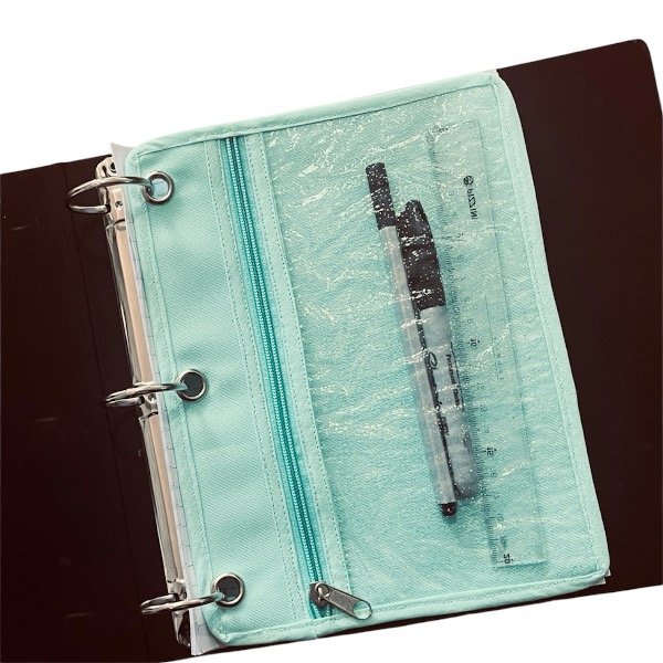 Producto - Cartuchera geometría Menta glitter