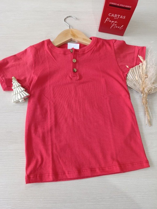 Producto - Remera Botones Roja- Niños y Bebés
