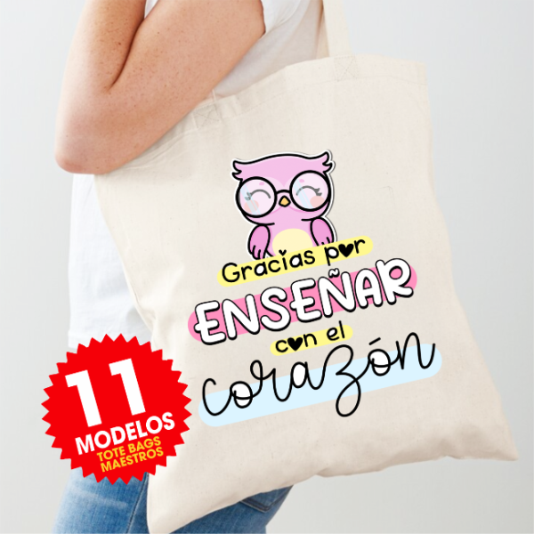 Producto - Plantillas Tote Bags Día del Maestro Seño Maestra Profe Sublimar DTF #BM106