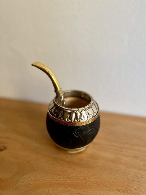 Producto - Mate torpedo ROMA exclusivo, Doble aro de bronce + fleje. Base bolitas de bronce - 2