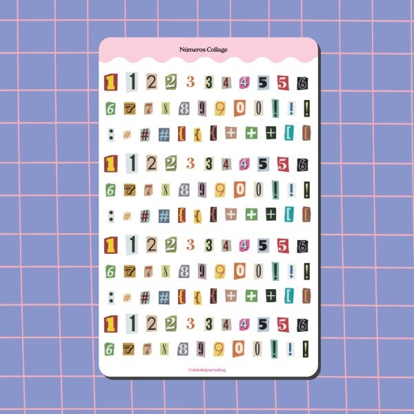 Producto - Stickers de Números Collage - Estilo Revistero