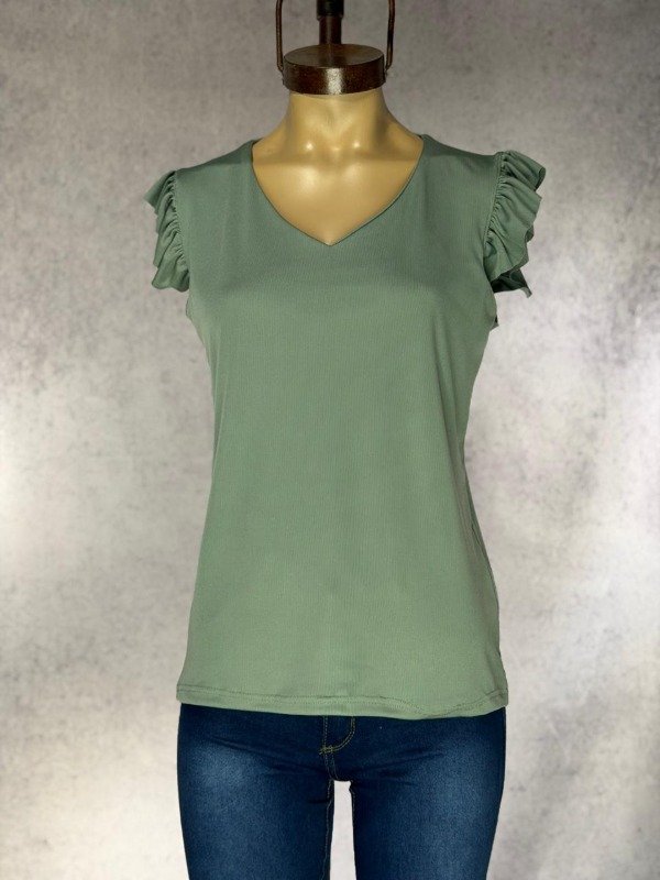 Producto - MUSCULOSA KIM VERDE  MORLEY VOLADOS