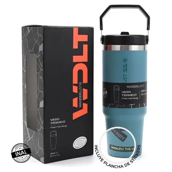 Producto - Vaso Térmico Wanderlust 900 ml - CELESTE GRISÁCEO - 1