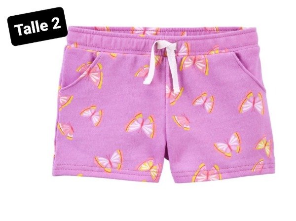 Short algodon  carters talle 2 mariposa