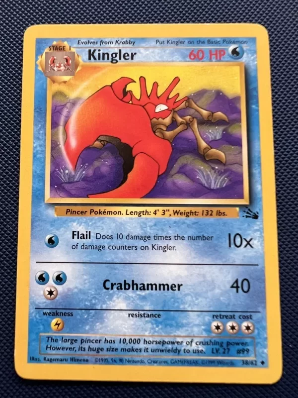 Producto - Kingler 38/62 Uncommon Fossil SET Pokemon Card Unlimited NM