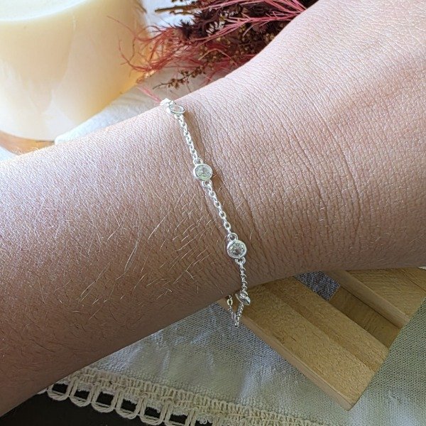 Producto - Pulsera Plata 925 con cubic blanco