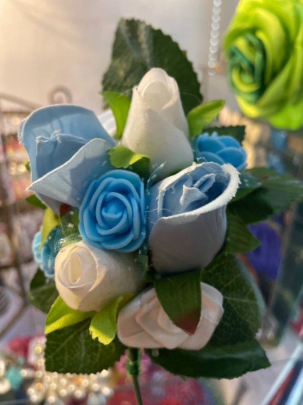 Producto - Tocado celeste y blanco