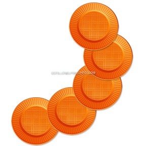 Producto - Plato Plástico Chico 17cm Naranja x50 Unidades