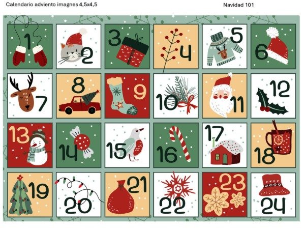Producto - LAMINA NAVIDAD CALENDARIO ADVIENTO 101