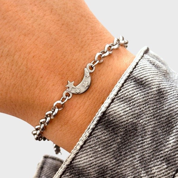 Producto - Pulsera de acero quirúrgico - Rolo 4mm - Luna