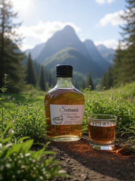 Producto - Licor de Peperina - Serranía - petaca de 200 ml