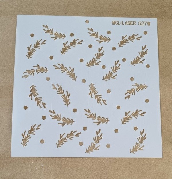 Producto - St 5270  de 20x20cm - Stencil  Fondo Hojitas ramitas