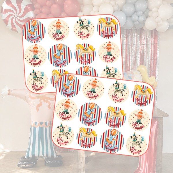 Producto - Plancha stickers Circo vintage