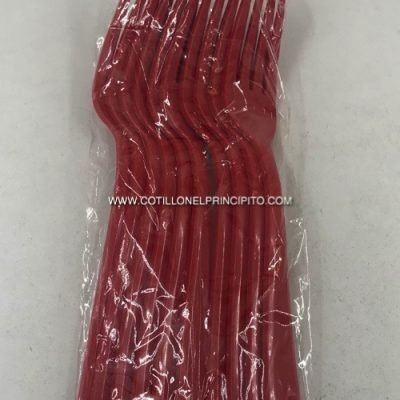 Producto - Tenedor Plástico Rojo x10