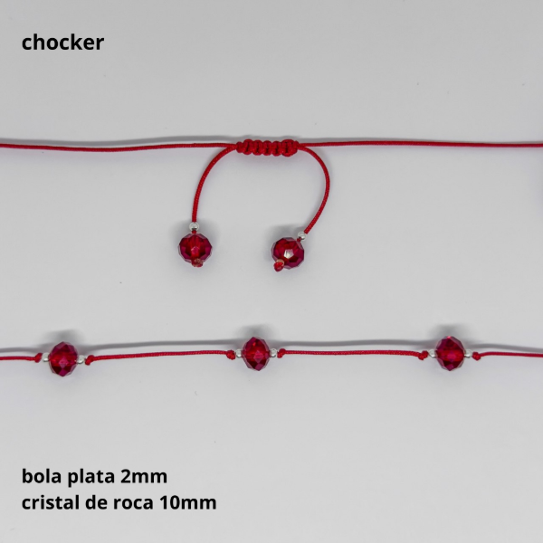 Producto - CHO #FP - Chocker de hilo, cristal de roca 10mm (DÓLAR)