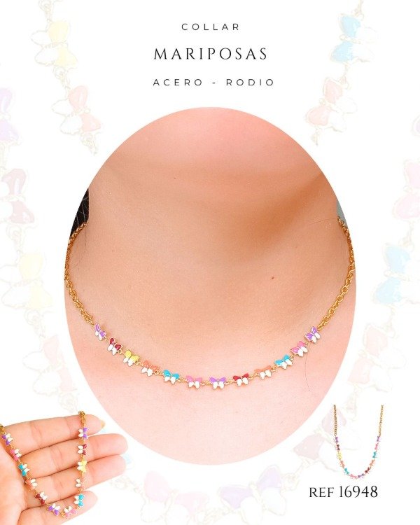 Producto - COLLAR MARIPOSAS COLORES REF 16948