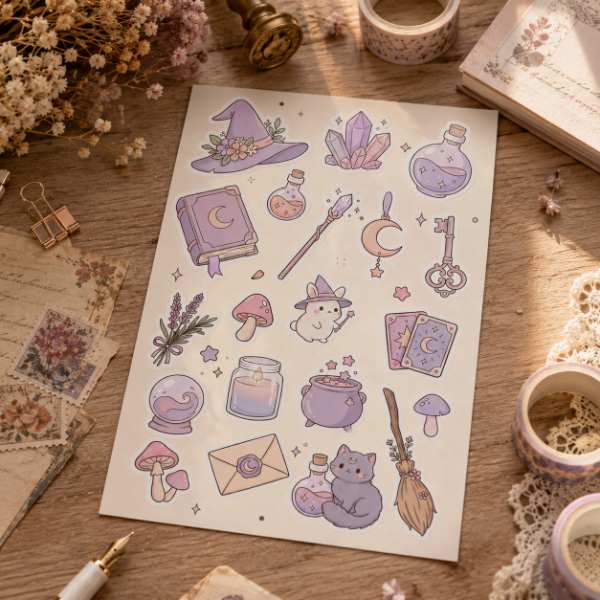 Producto - Plancha de stickers Aesthetic Mágicos