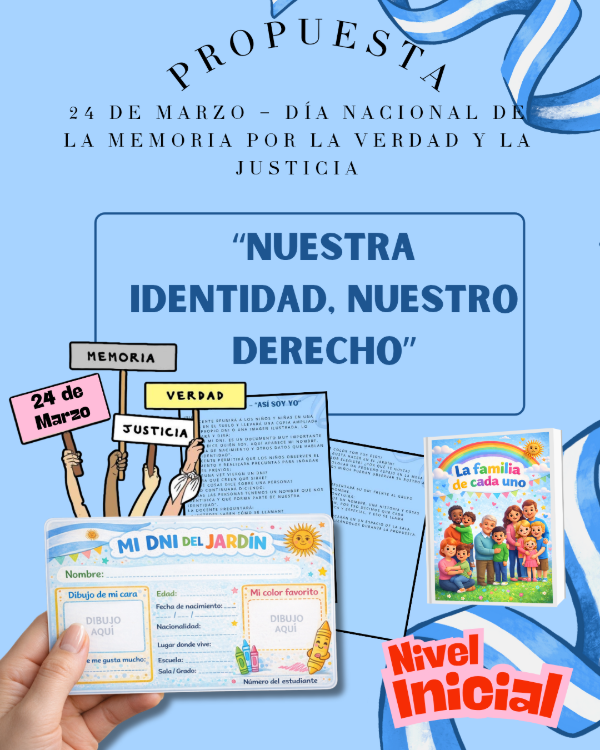 Producto - PROPUESTA: NUESTRA IDENTIDAD NUESTRO DERECHO. 24 de Marzo. Nivel Inicial