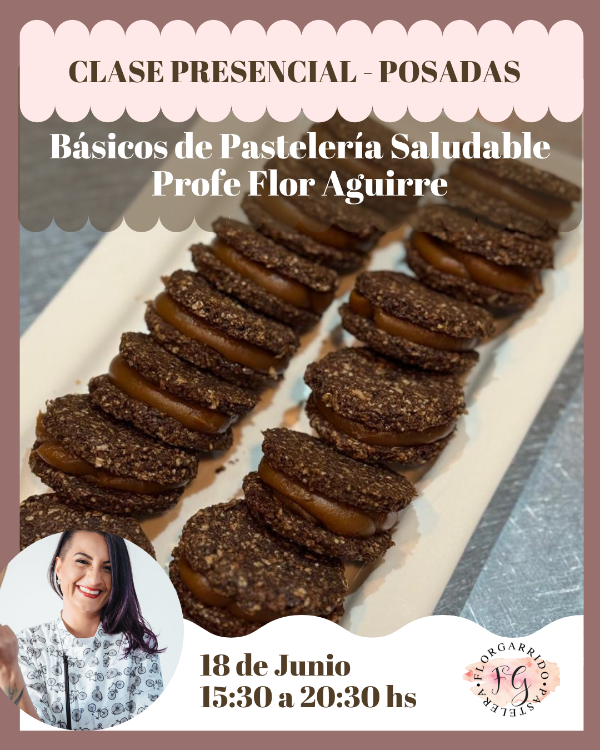 Producto - Clase Presencial - Pastelería Saludable con Flor Aguirre