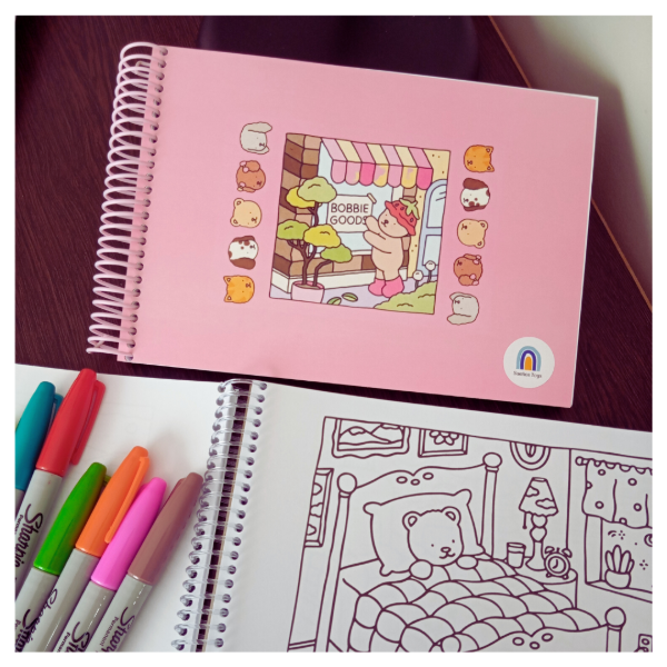 Producto - Libro para colorear pintar BOBBIE GOODS Tapa Rosa