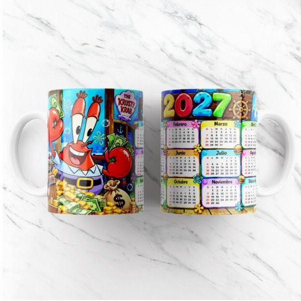 Producto - Plantillas Tazas Calendarios 2027 Infantiles Sublimar Personajes #T802 - 3