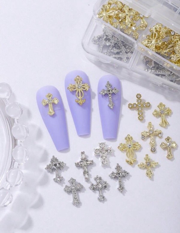 Producto - Dijes de uñas cruz strass