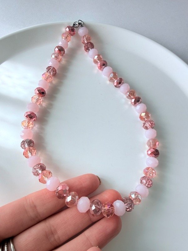 Producto - Collar pink cristales grandes terminacion acero regulable