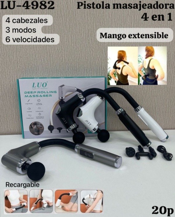Producto - Pistola masajeador 4 en 1