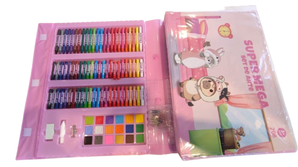 Producto - Maletín de arte con atril (208 piezas) diseño nena