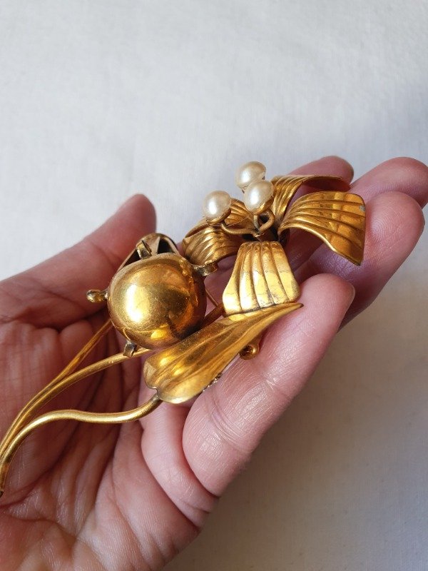 Producto - Broche 40s Jardín de Oro - Flores Exóticas - 5