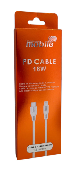 Producto - CABLE MOBILE TIPO C A LIGHTNING 1,2 METROS COLOR BLANCO