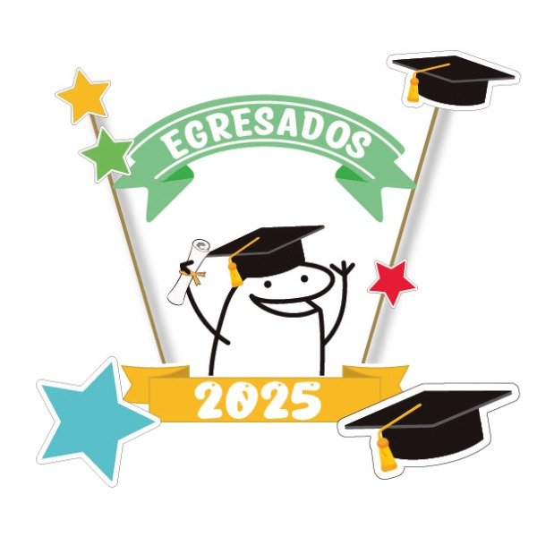 Producto - TOPPER PARA TORTA EGRESADITOS SECUNDARIA + BANDERÍN EGRESADOS 2025