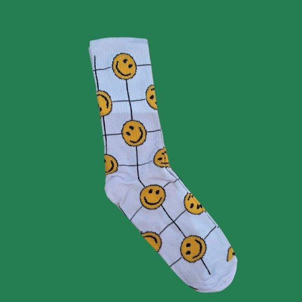 Producto - Medias-Intermedia "Caritas Cuadrille Blanca"