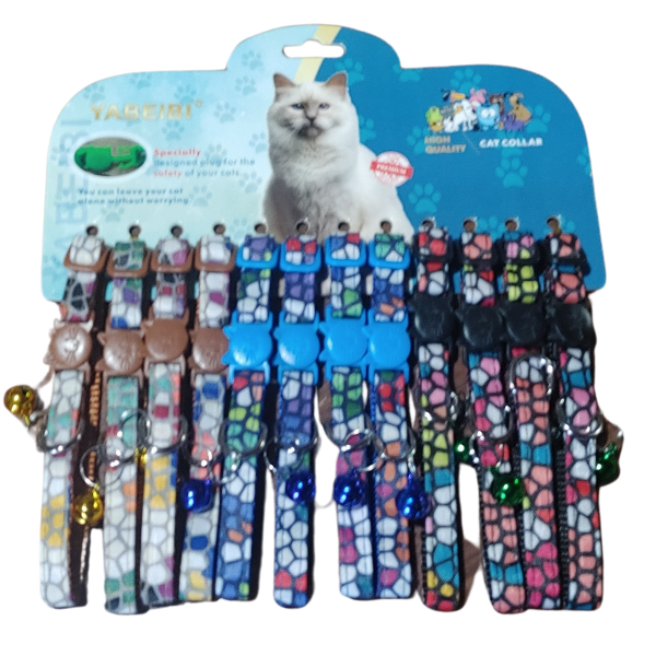 Producto - Collar Para Gatos Con Cascabel Sonoro Broche Click Ajustable marmolado - 4