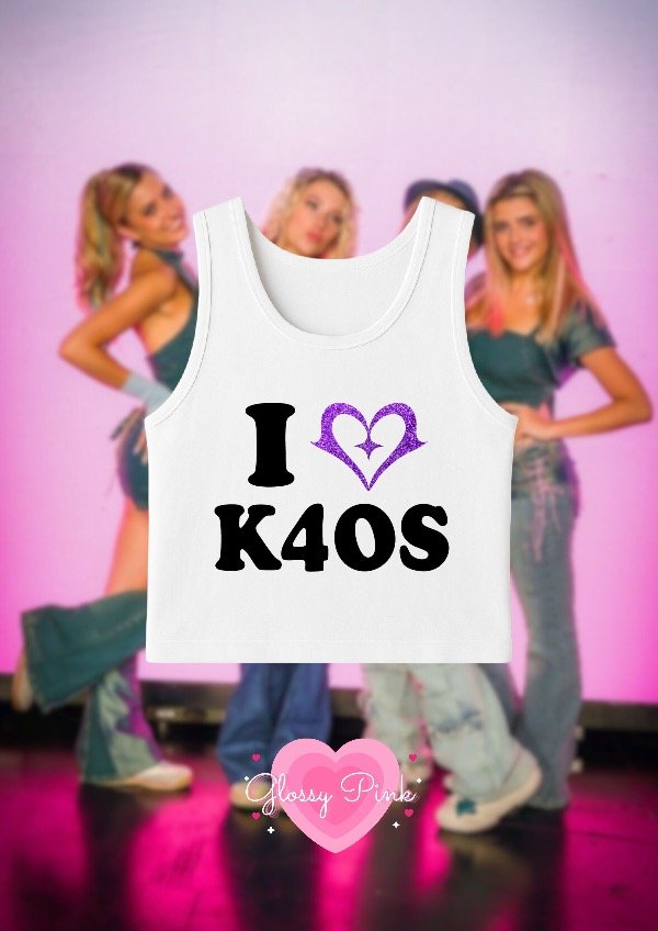 Producto - Tank Top I Love K4OS - VINILO TEXTIL GLITTER