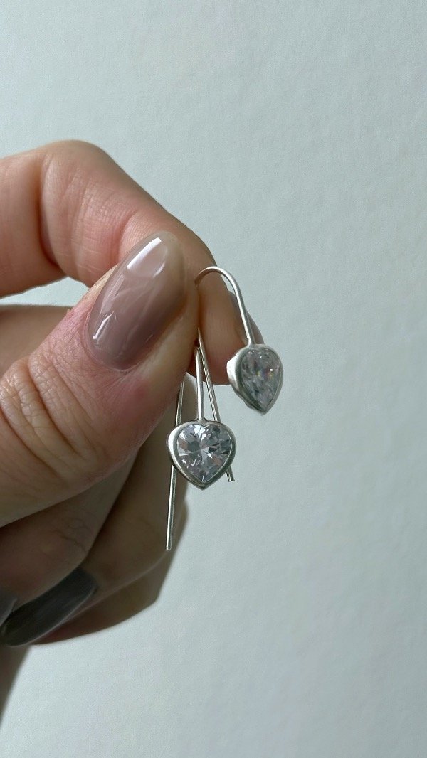 Producto - Argollas sin cierre cubic corazón P925 - 0