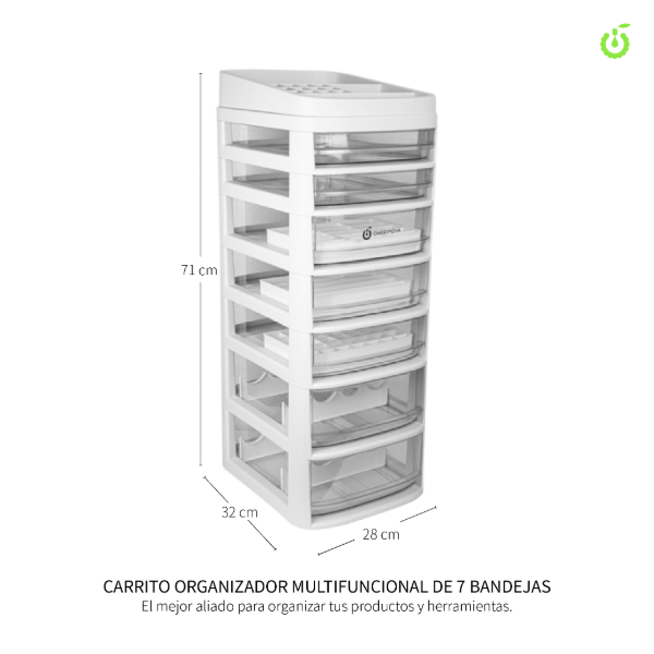 Producto - Organizador auxiliar 7 estantes con ruedas