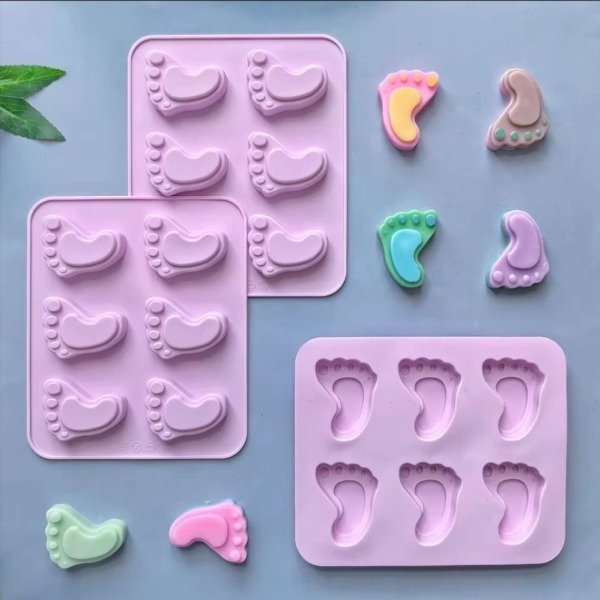Producto - Piecitos bebé huella x 6 molde de silicona