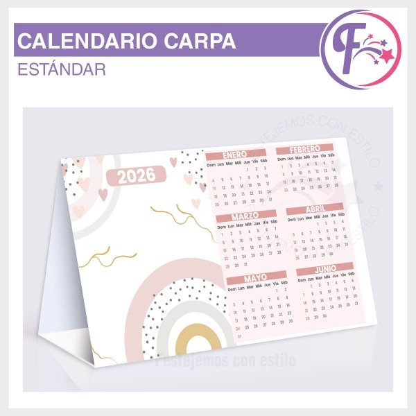 Producto - Minimalista Arcoiris Calendario Carpa Imprimible