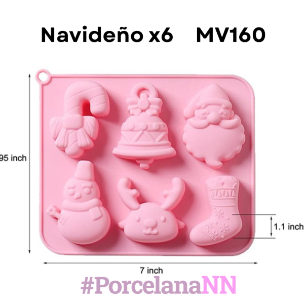 Producto - Molde navideño x6 figuras MV160
