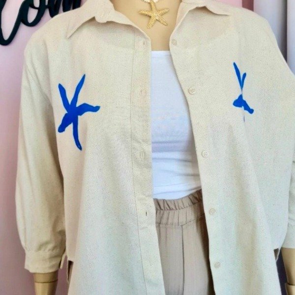 Producto - Camisa de lino estrella de mar 7324 - 1