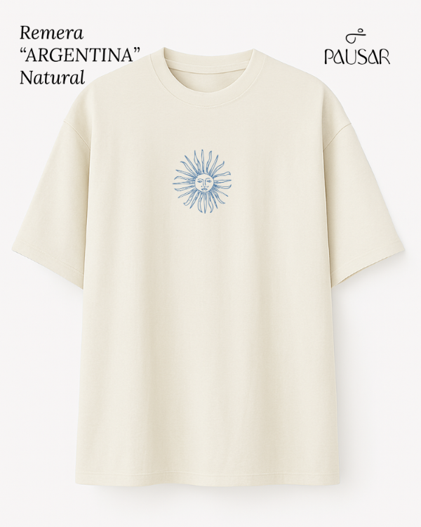 Producto - Remera Estampa #ARG Natural NIÑO