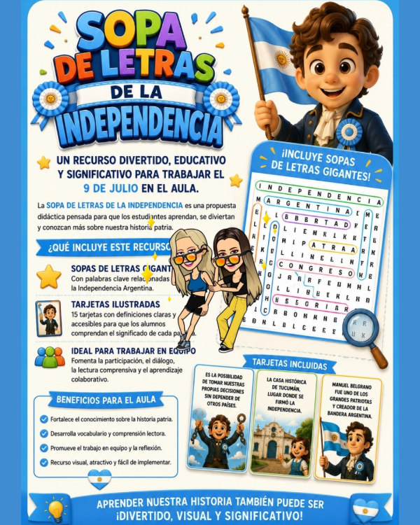 Producto - SOPA DE LETRAS DE LA INDEPENDENCIA TAMAÑO POSTER