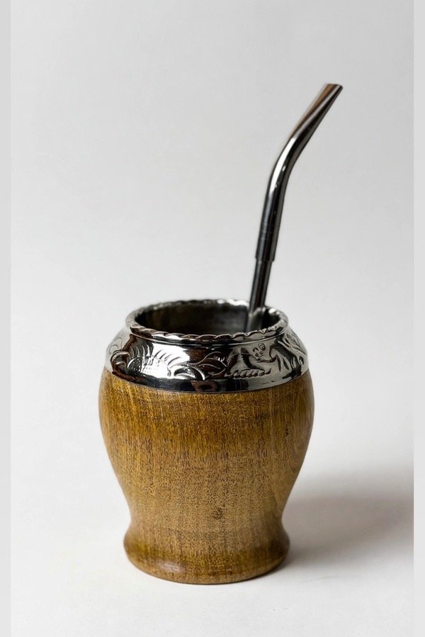 Producto - Mate Torpedo Cincelado Algarrobo Seleccionado Premium + Bombilla Picoloro - 0