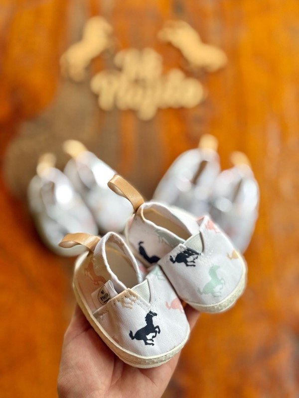 Producto - Alpargatas de Lona estampada Caballitos de Colores